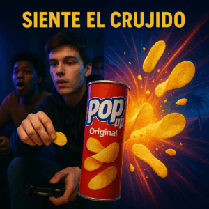 Pop Up Original – Patatas Crujientes Clásicas en Lata (110 g) | Snack Perfecto para Partidas